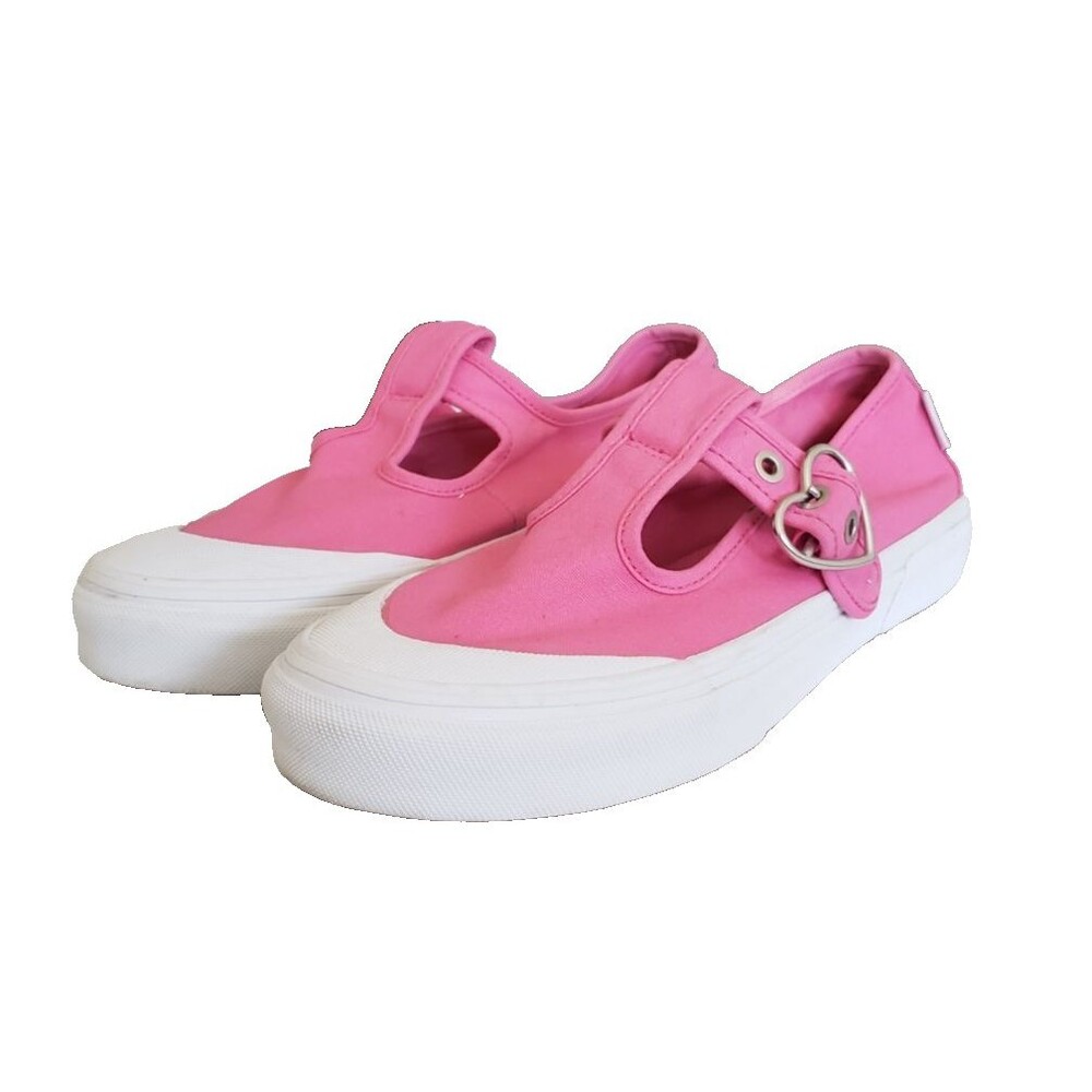 Vans Style 93 Heart Buckle Mary Jane Shoes Pink White Women's Size 9